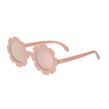 Peach Keen Polarized Flower Sunglasses with Mirrored Lens